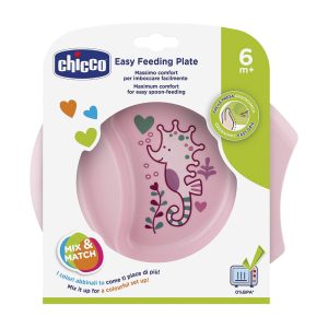 CHICCO EASY FEEDING PLATE 6M+ PINK