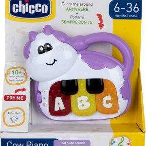 Chicco Cow Piano เปียโนเด็กแรกเริ่ม พร้อมไฟและเสียง เรียนรู้โน้ต DO RE MI เสริมพัฒนาการสองภาษา ฝึกทักษะมือและการประสานสายตา
