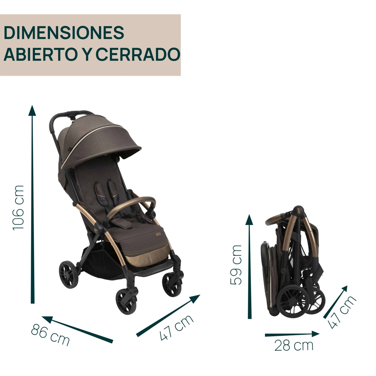 CHICCO GOODY XPLUS STROLLER-BRONZE LIZARD RELUX - Image 3