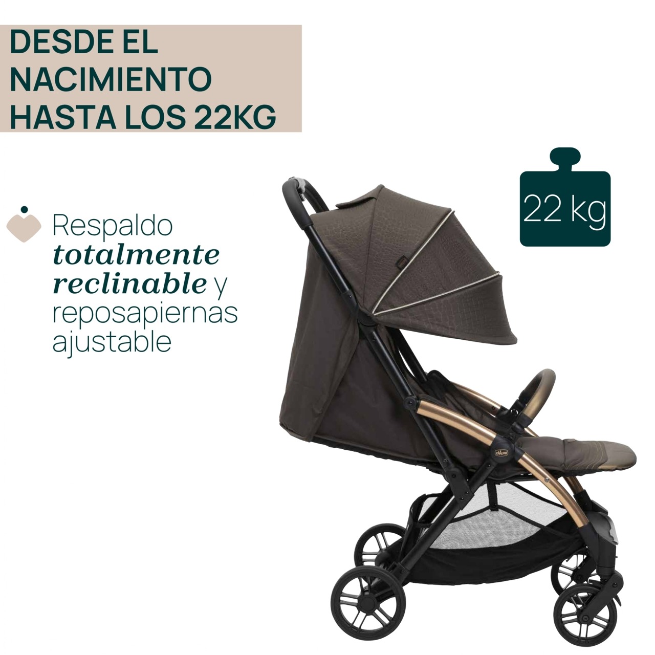 CHICCO GOODY XPLUS STROLLER-BRONZE LIZARD RELUX - Image 11